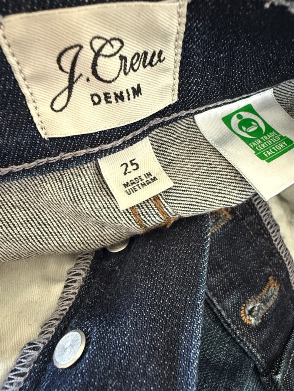 J. Crew 9โ Billie Demi Boot Crop Raw Hem Button Fly Jeans Size 25 - Picture 4 of 13